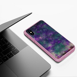 Чехол iPhone XS Max матовый Космос День и ночь, цвет: 3D-розовый — фото 2