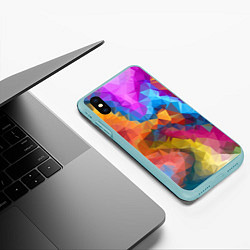 Чехол iPhone XS Max матовый Super colors, цвет: 3D-мятный — фото 2