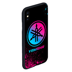 Чехол iPhone XS Max матовый Yamaha - neon gradient, цвет: 3D-черный — фото 2