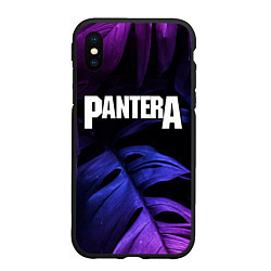 Чехол iPhone XS Max матовый Pantera neon monstera