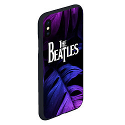 Чехол iPhone XS Max матовый The Beatles neon monstera, цвет: 3D-черный — фото 2