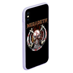 Чехол iPhone XS Max матовый Megadeth - боевой череп, цвет: 3D-светло-сиреневый — фото 2