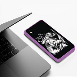 Чехол iPhone XS Max матовый Последний медведь самурай, цвет: 3D-фиолетовый — фото 2
