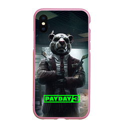 Чехол iPhone XS Max матовый Payday 3 dog, цвет: 3D-розовый