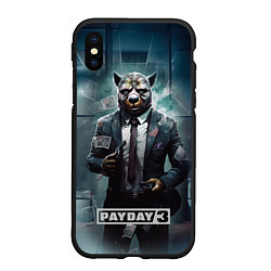 Чехол iPhone XS Max матовый Pay day 3 bulldog, цвет: 3D-черный