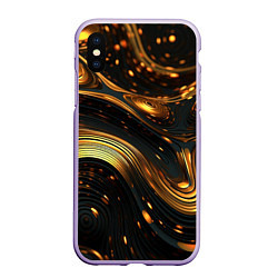 Чехол iPhone XS Max матовый Жидкое золото