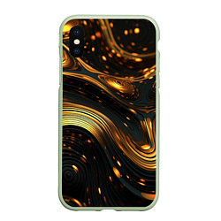 Чехол iPhone XS Max матовый Жидкое золото