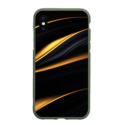 Чехол iPhone XS Max матовый Black gold texture