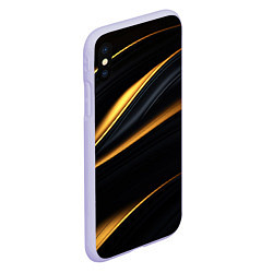 Чехол iPhone XS Max матовый Black gold texture, цвет: 3D-светло-сиреневый — фото 2