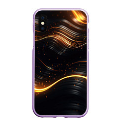 Чехол iPhone XS Max матовый Золотистые волны