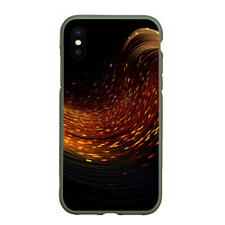 Чехол iPhone XS Max матовый Фон темное золото, цвет: 3D-темно-зеленый