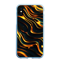 Чехол iPhone XS Max матовый Gold waves