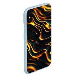 Чехол iPhone XS Max матовый Gold waves, цвет: 3D-голубой — фото 2