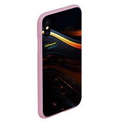 Чехол iPhone XS Max матовый Cyberpunk 2077 phantom liberty black gold logo, цвет: 3D-розовый — фото 2