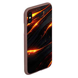 Чехол iPhone XS Max матовый Золотые волны со свечением, цвет: 3D-коричневый — фото 2