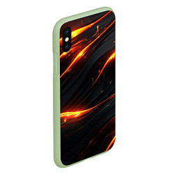 Чехол iPhone XS Max матовый Золотые волны со свечением, цвет: 3D-салатовый — фото 2