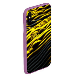 Чехол iPhone XS Max матовый Золотые волны, цвет: 3D-фиолетовый — фото 2