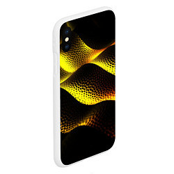 Чехол iPhone XS Max матовый Золотистые линии, цвет: 3D-белый — фото 2