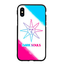 Чехол iPhone XS Max матовый Dark Souls neon gradient style, цвет: 3D-черный