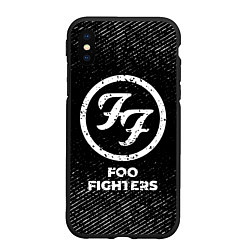 Чехол iPhone XS Max матовый Foo Fighters с потертостями на темном фоне