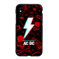 Чехол iPhone XS Max матовый AC DC rock glitch