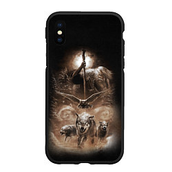 Чехол iPhone XS Max матовый Чернобог славянский бог, цвет: 3D-черный