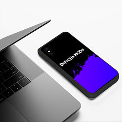 Чехол iPhone XS Max матовый Depeche Mode purple grunge, цвет: 3D-черный — фото 2