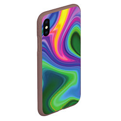 Чехол iPhone XS Max матовый Color abstraction, цвет: 3D-коричневый — фото 2