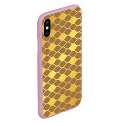 Чехол iPhone XS Max матовый Golden pattern, цвет: 3D-розовый — фото 2