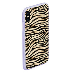 Чехол iPhone XS Max матовый Шкура зебры и белого тигра, цвет: 3D-светло-сиреневый — фото 2