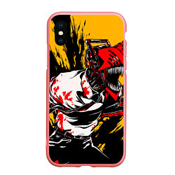 Чехол iPhone XS Max матовый Человек бензопила chainsaw man