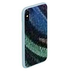 Чехол iPhone XS Max матовый Пиксельный узор, цвет: 3D-голубой — фото 2