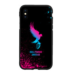 Чехол iPhone XS Max матовый Hollywood Undead - neon gradient