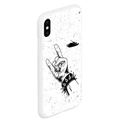 Чехол iPhone XS Max матовый Papa Roach и рок символ, цвет: 3D-белый — фото 2