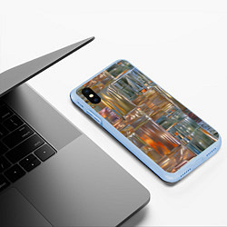 Чехол iPhone XS Max матовый Космическая сталь, цвет: 3D-голубой — фото 2