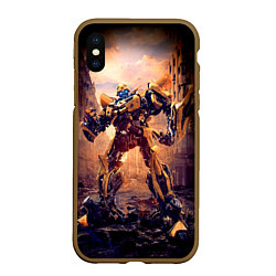 Чехол iPhone XS Max матовый Трансформеры: Бамблби, цвет: 3D-коричневый