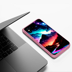 Чехол iPhone XS Max матовый Волшебный пейзаж, цвет: 3D-малиновый — фото 2