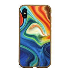 Чехол iPhone XS Max матовый Beautiful waves, цвет: 3D-коричневый