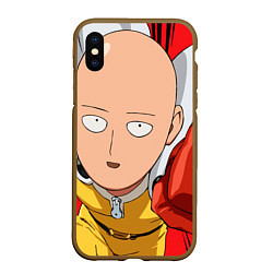 Чехол iPhone XS Max матовый Saitama big, цвет: 3D-коричневый