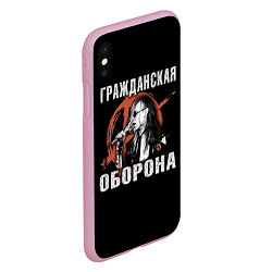 Чехол iPhone XS Max матовый Гражданская Оборона - анархист, цвет: 3D-розовый — фото 2