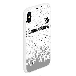 Чехол iPhone XS Max матовый Danganronpa glitch на светлом фоне: символ сверху, цвет: 3D-белый — фото 2