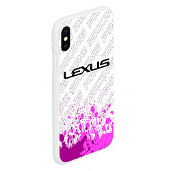 Чехол iPhone XS Max матовый Lexus pro racing: символ сверху, цвет: 3D-белый — фото 2