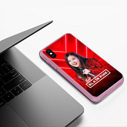 Чехол iPhone XS Max матовый Rose Blackpink red, цвет: 3D-розовый — фото 2