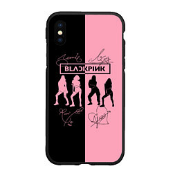 Чехол iPhone XS Max матовый Blackpink силуэт девушек