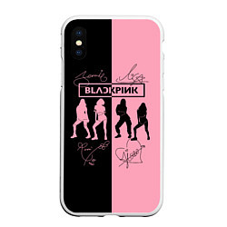 Чехол iPhone XS Max матовый Blackpink силуэт девушек