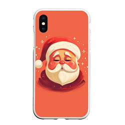 Чехол iPhone XS Max матовый Портрет Деда Мороза, цвет: 3D-белый