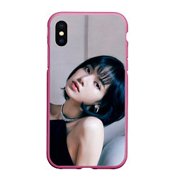 Чехол iPhone XS Max матовый Lisa Blackpink, цвет: 3D-малиновый