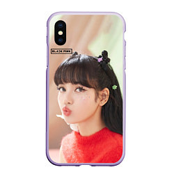 Чехол iPhone XS Max матовый Blackpink Lisa, цвет: 3D-светло-сиреневый