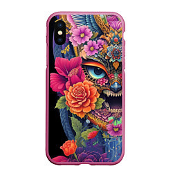 Чехол iPhone XS Max матовый Irezumi - Japan - tattoo, цвет: 3D-малиновый