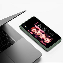 Чехол iPhone XS Max матовый Blackpink Autographs, цвет: 3D-темно-зеленый — фото 2